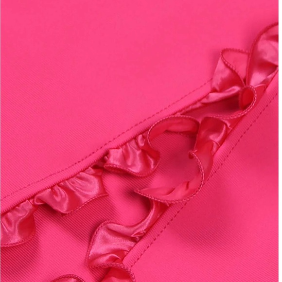 Hot Pink Maxi Dress with Cut-Out - Picture 6 of 7